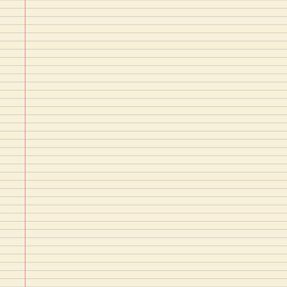 Blank lined notebook paper background with horizontal blue lines and a red marginfor notes and sketches. Geometric pattern for school, wallpaper, textures, notebook. Lined blank vector