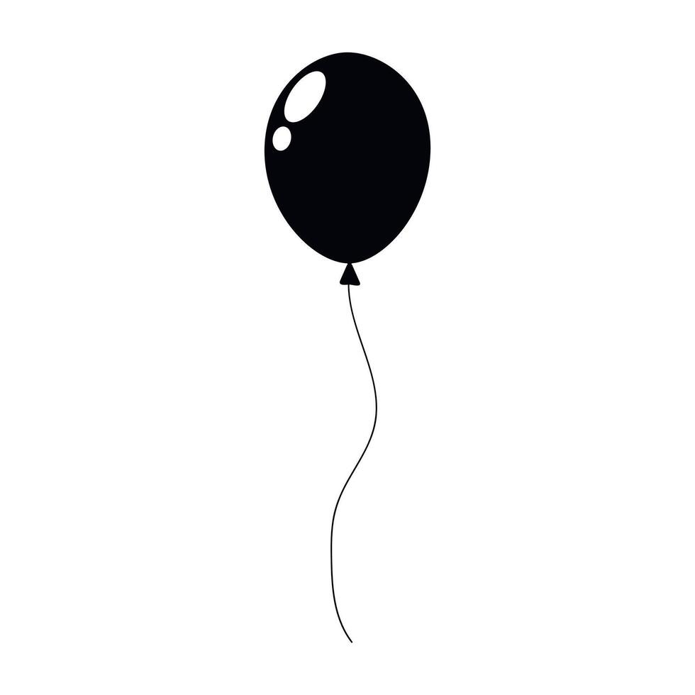 Black balloon floating gracefully against a plain background vector