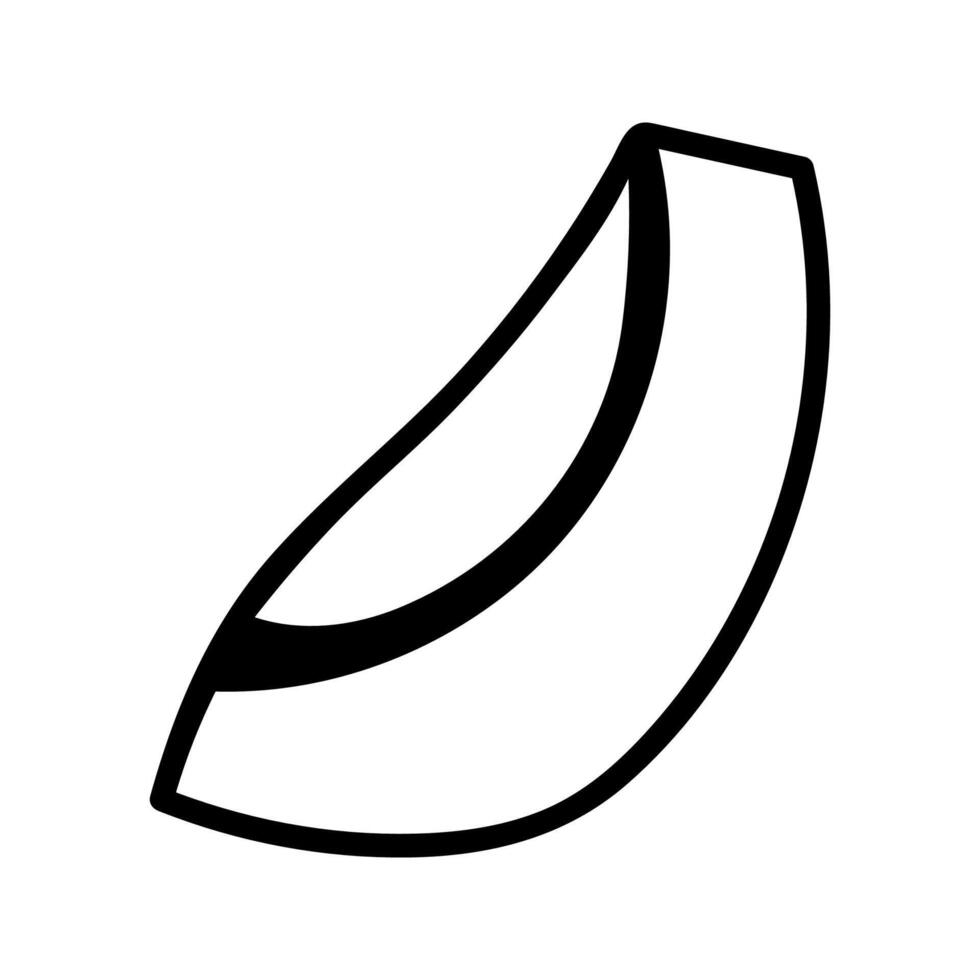 Small triangle slice of avocado. Hand drawn doodle cartoon fruit illustration. vector
