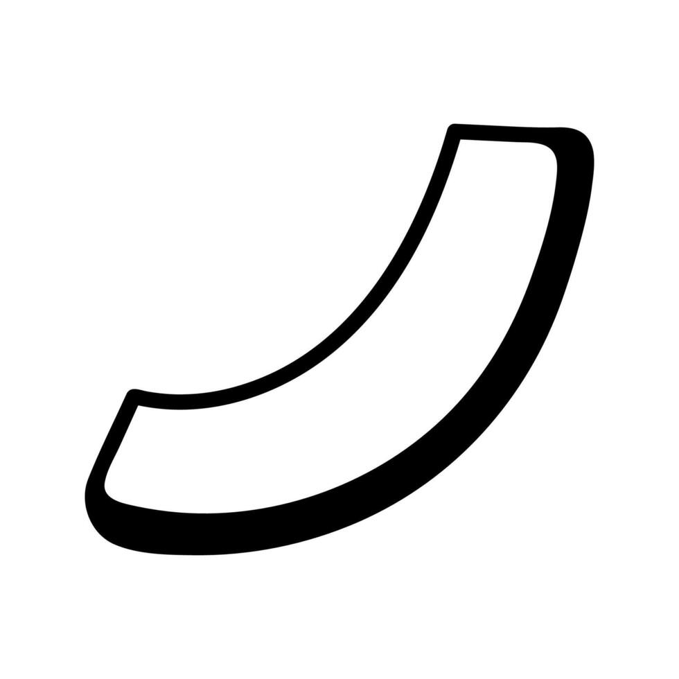 Half circle slice of avocado. Hand drawn doodle cartoon fruit illustration. vector