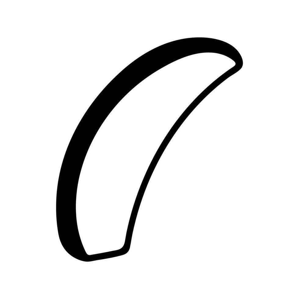 Small cutting slice of avocado. Hand drawn doodle cartoon fruit illustration. vector