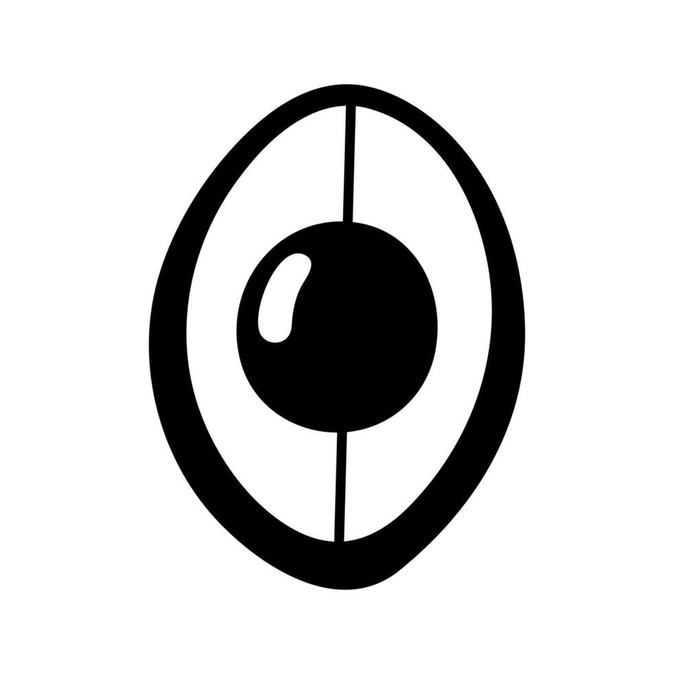 Summer third of the avocado. Hand drawn doodle fruit illustration. vector