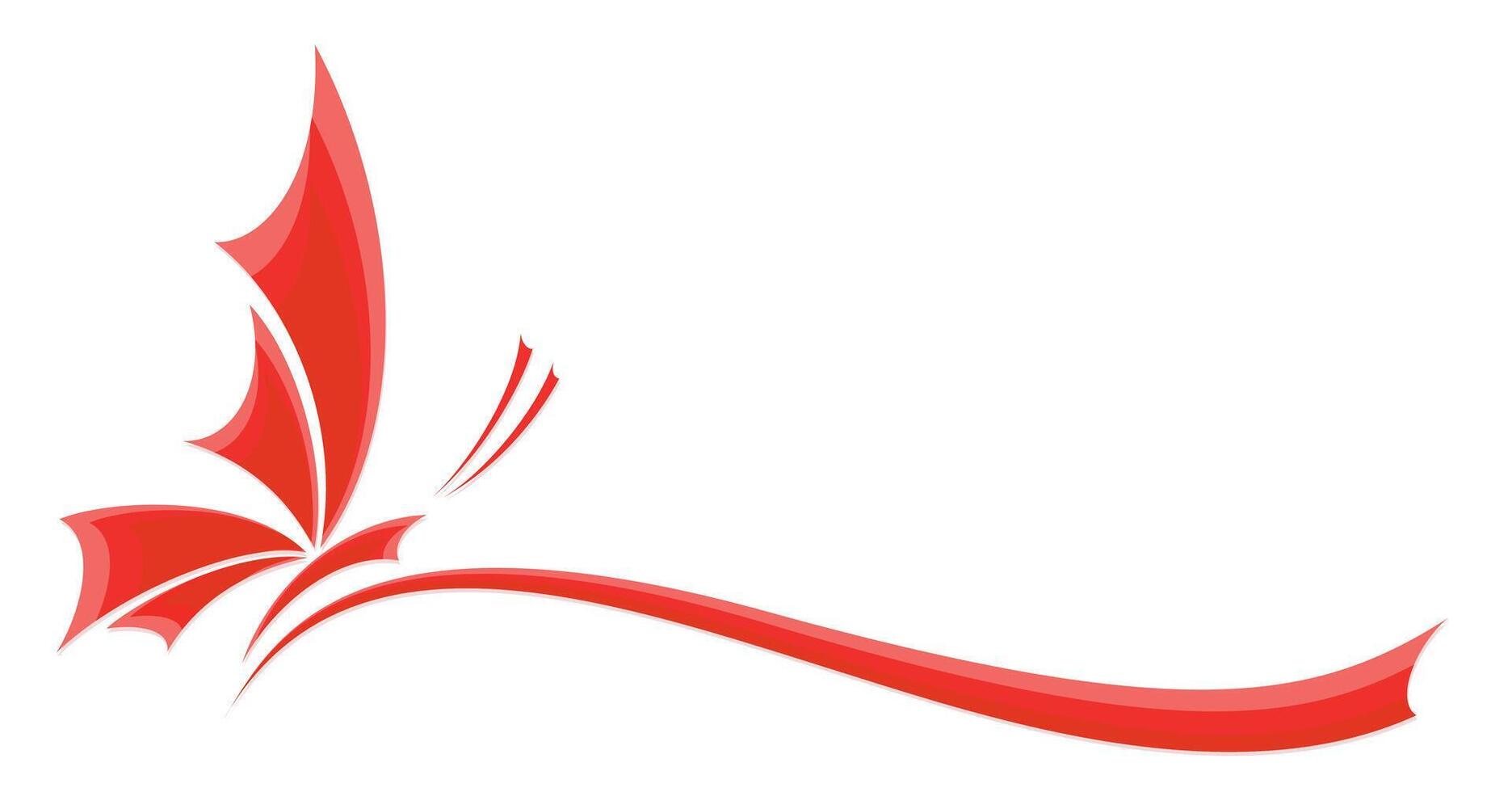 A logo of the stylized red butterfly. vector