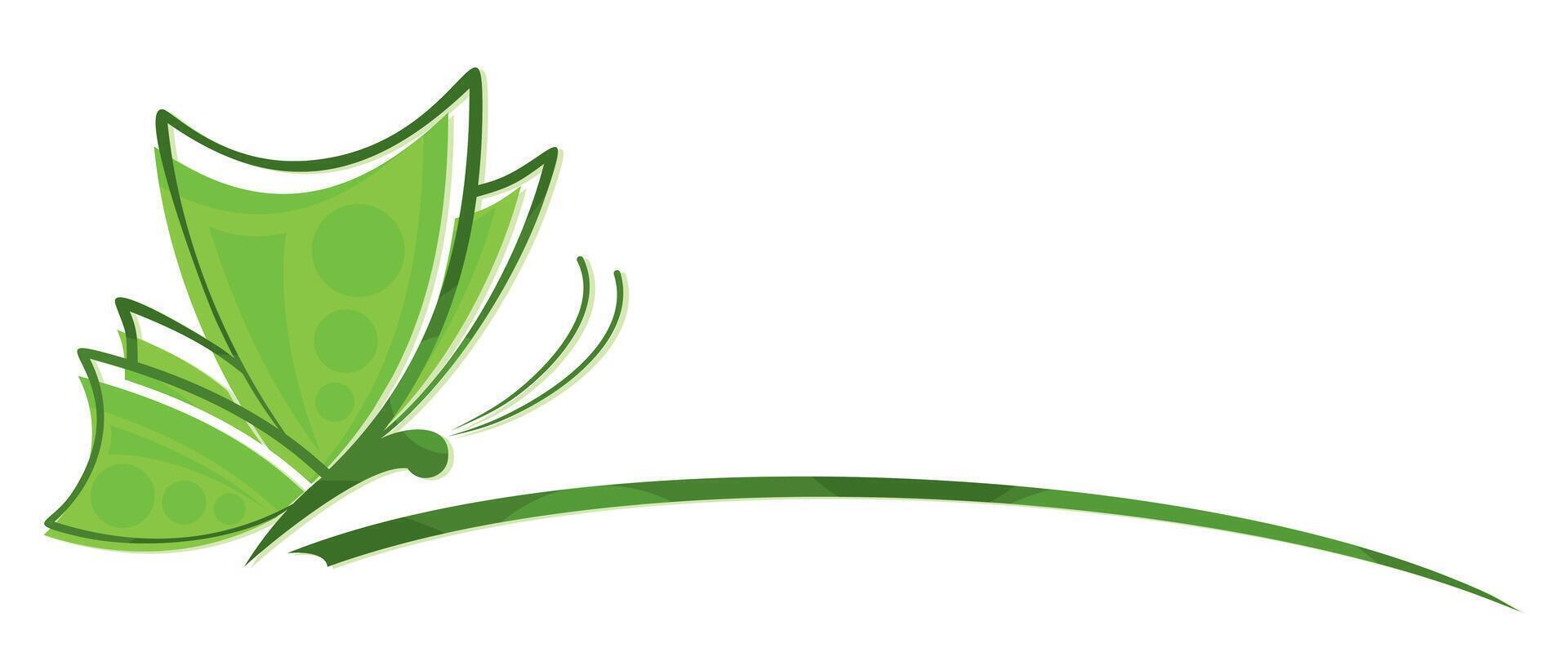A logo of the stylized green butterfly. vector
