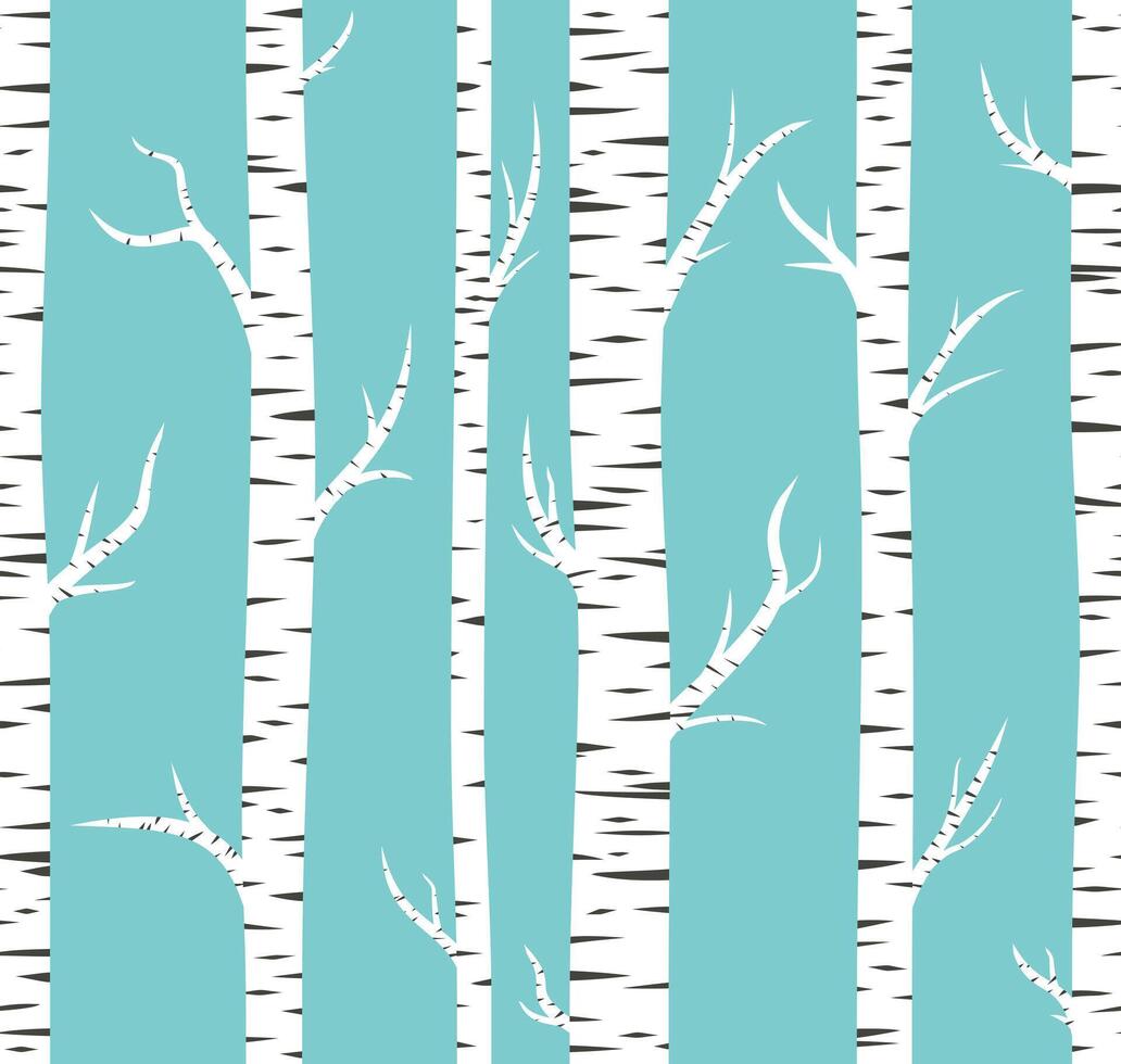 Seamless background with birch trees. vector