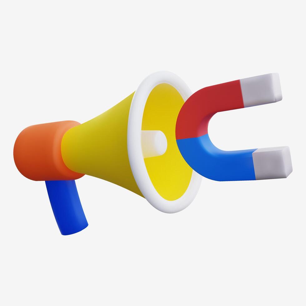 3D Megaphone with Magnet Design vector