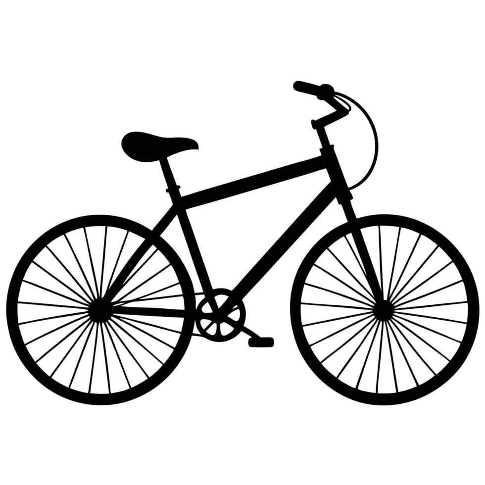 Minimalist Bicycle Silhouette on White Background vector