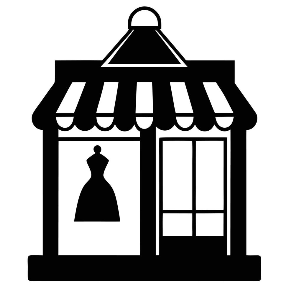 Stylish Boutique Silhouette Isolated on White vector