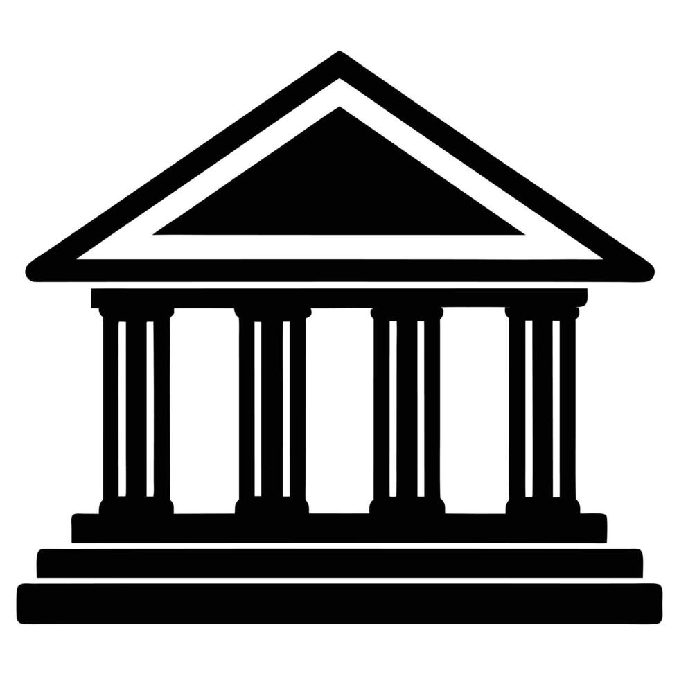 Silhouette of Bank on White Background vector