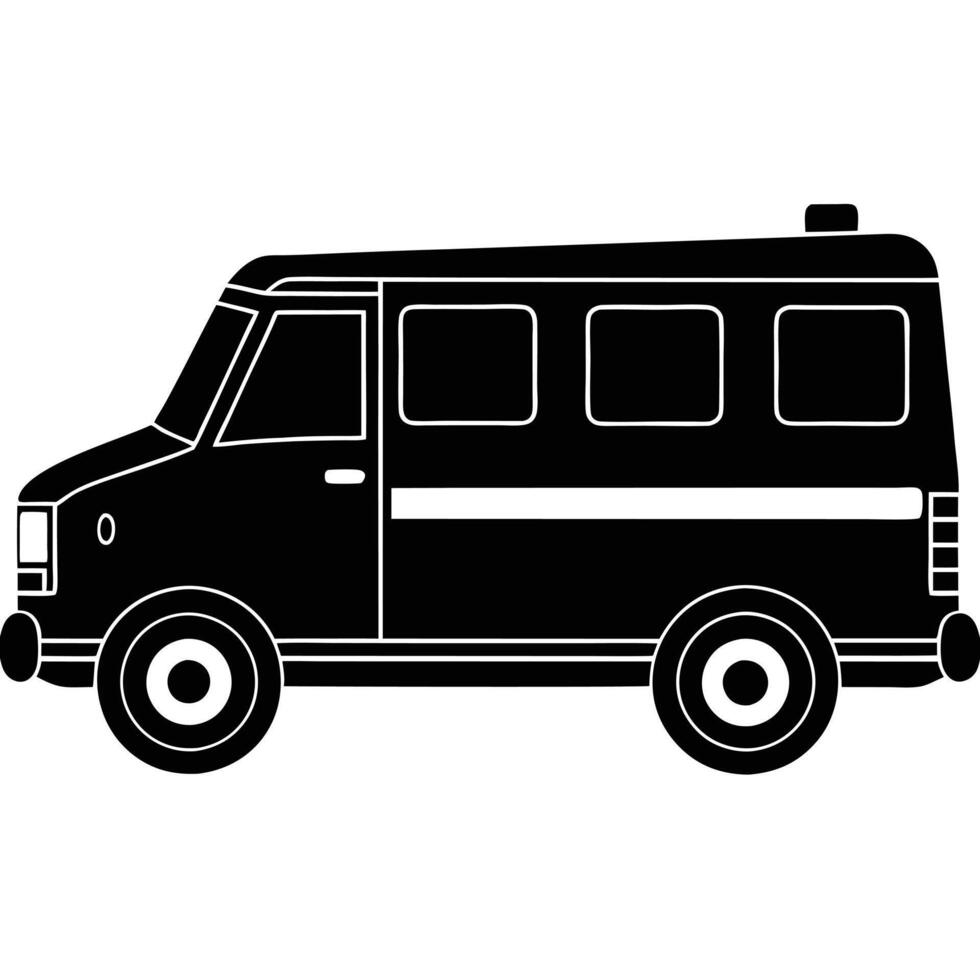 Emergency Ambulance Silhouette Isolated on White vector