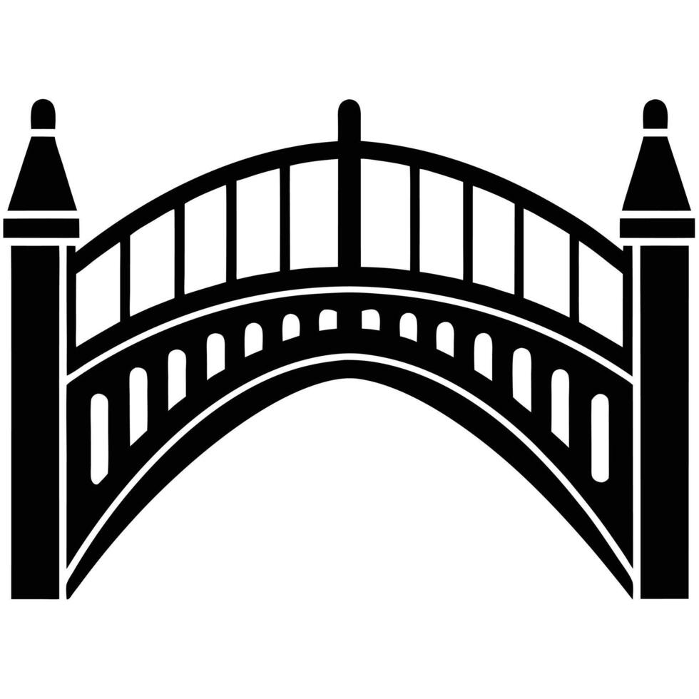 Bridge Silhouette on White Background vector
