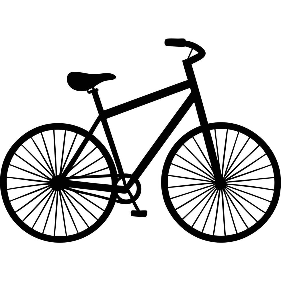 Classic Bicycle Silhouette Isolated on White vector