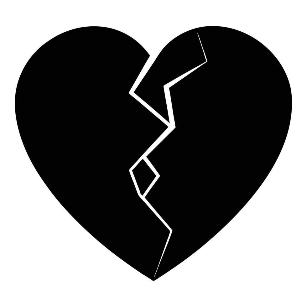 Broken Heart Illustration Isolated on White vector