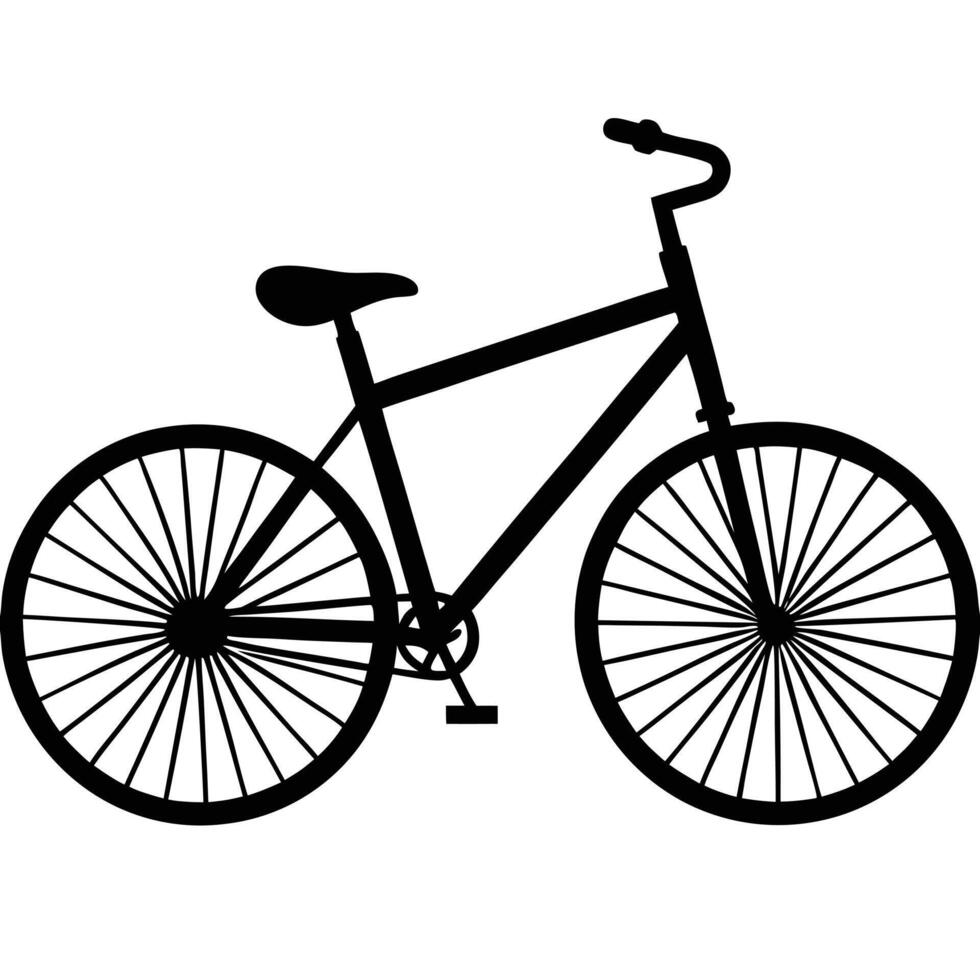 Artistic Bicycle Silhouette Illustration on White vector