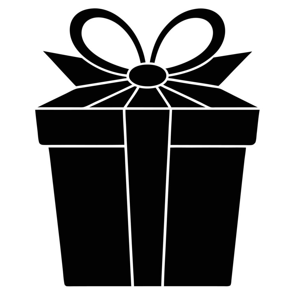 Gift Box Silhouette Isolated on White vector