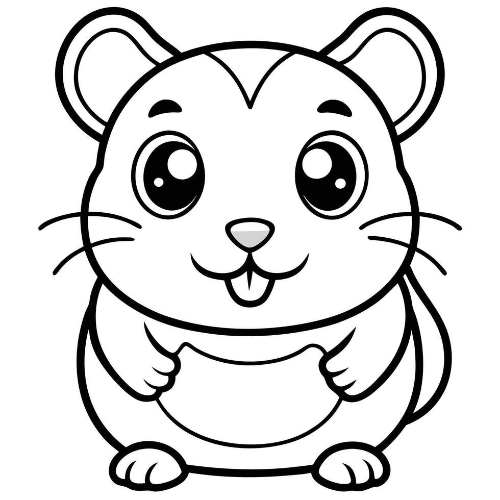 a cartoon hamster with a big smile on its face vector