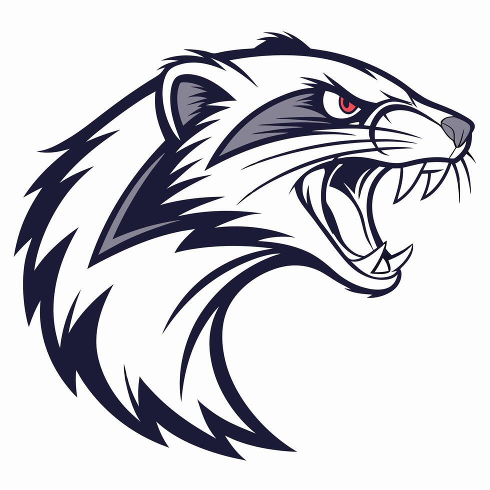 the head of a raccoon is shown in a cartoon style vector