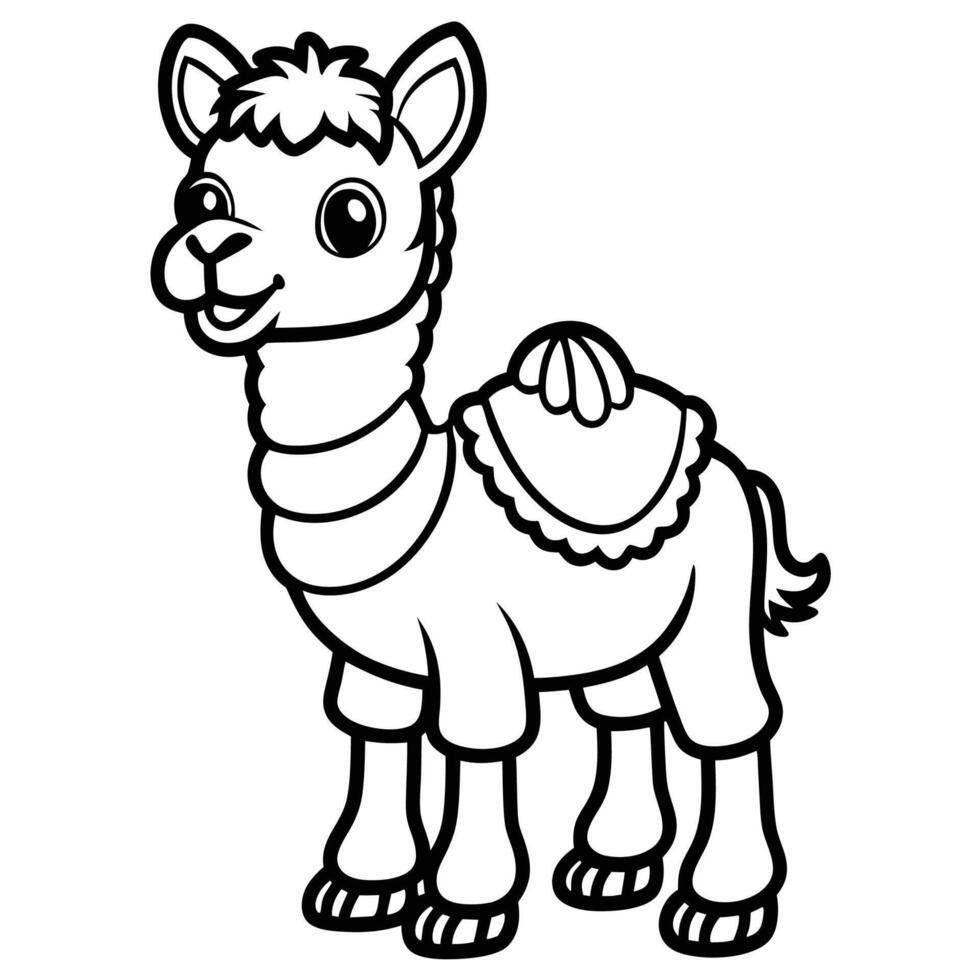 free printable coloring pages for kids llama vector