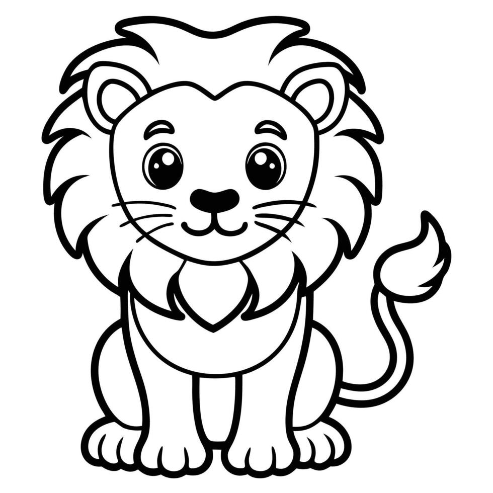 lion coloring pages for kids vector