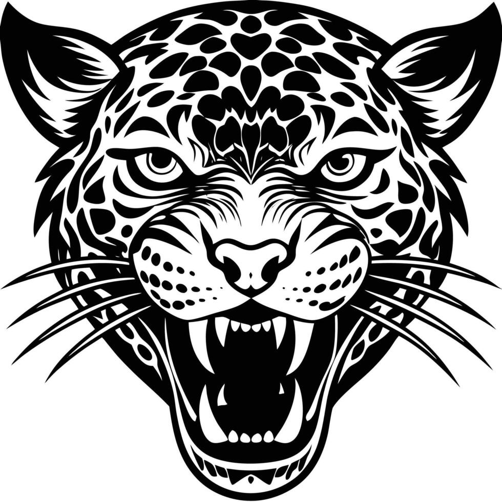 jaguar head art vector