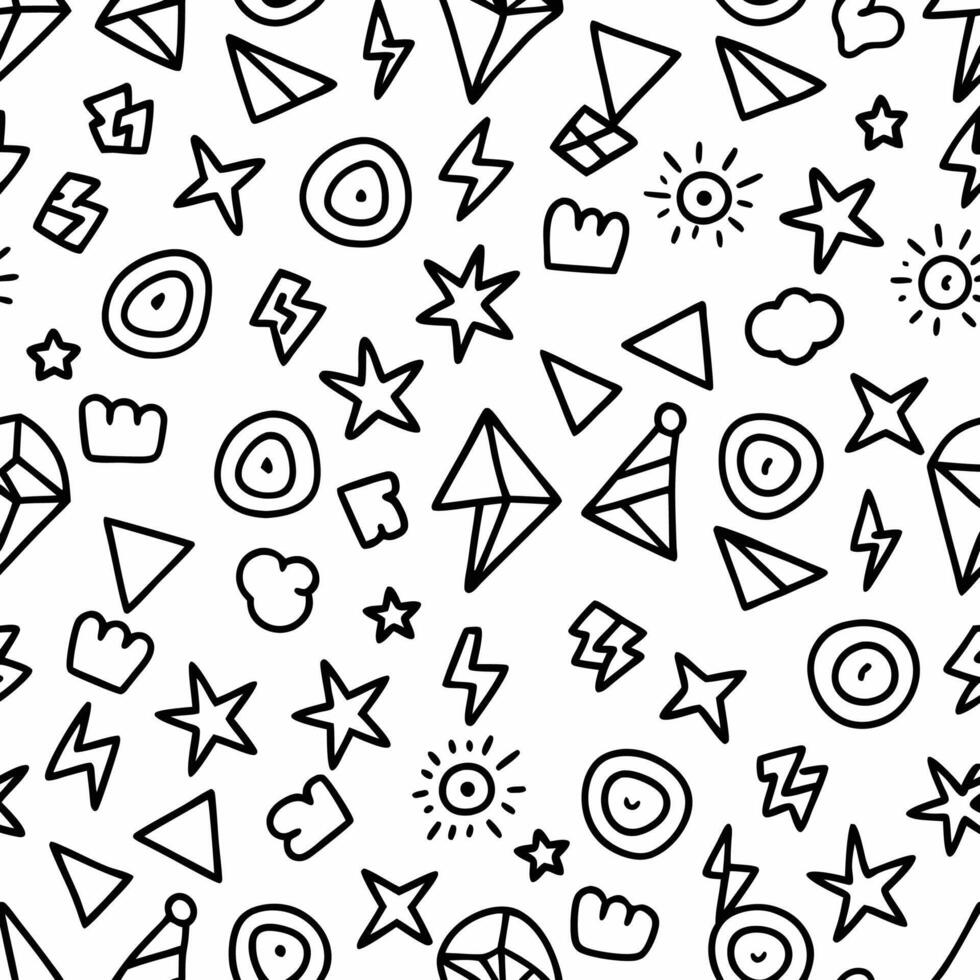 seamless pattern with black and white geometric shapes vector