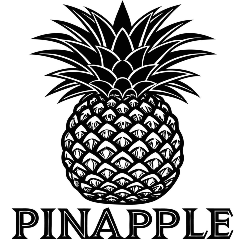 the pineapple logo is shown in black and white vector