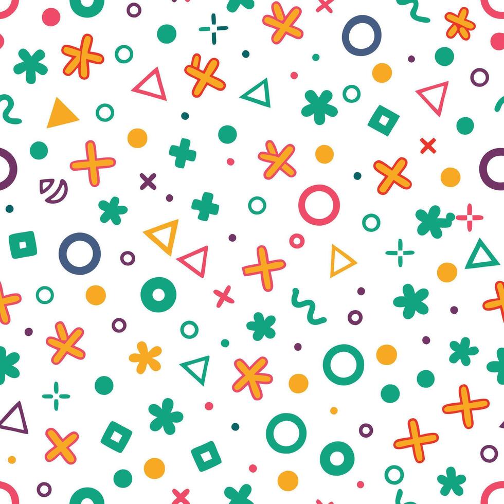 a colorful pattern with geometric shapes and crosses vector
