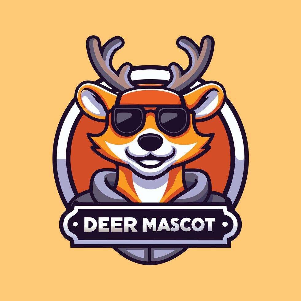 deer nascot logo design vector