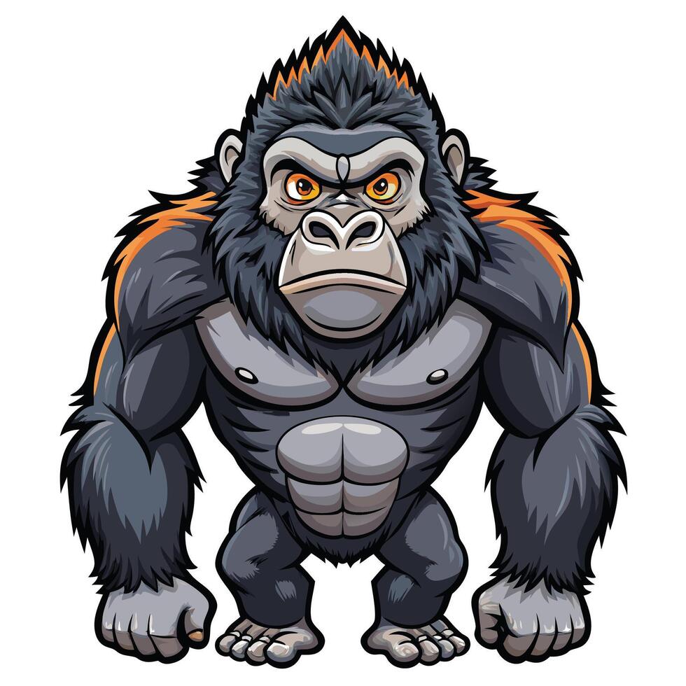 gorilla cartoon character illustration vector