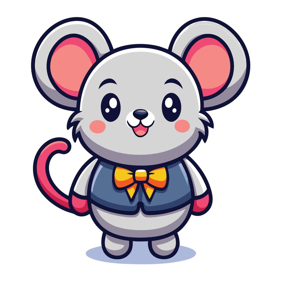 a cartoon mouse wearing a suit and tie vector