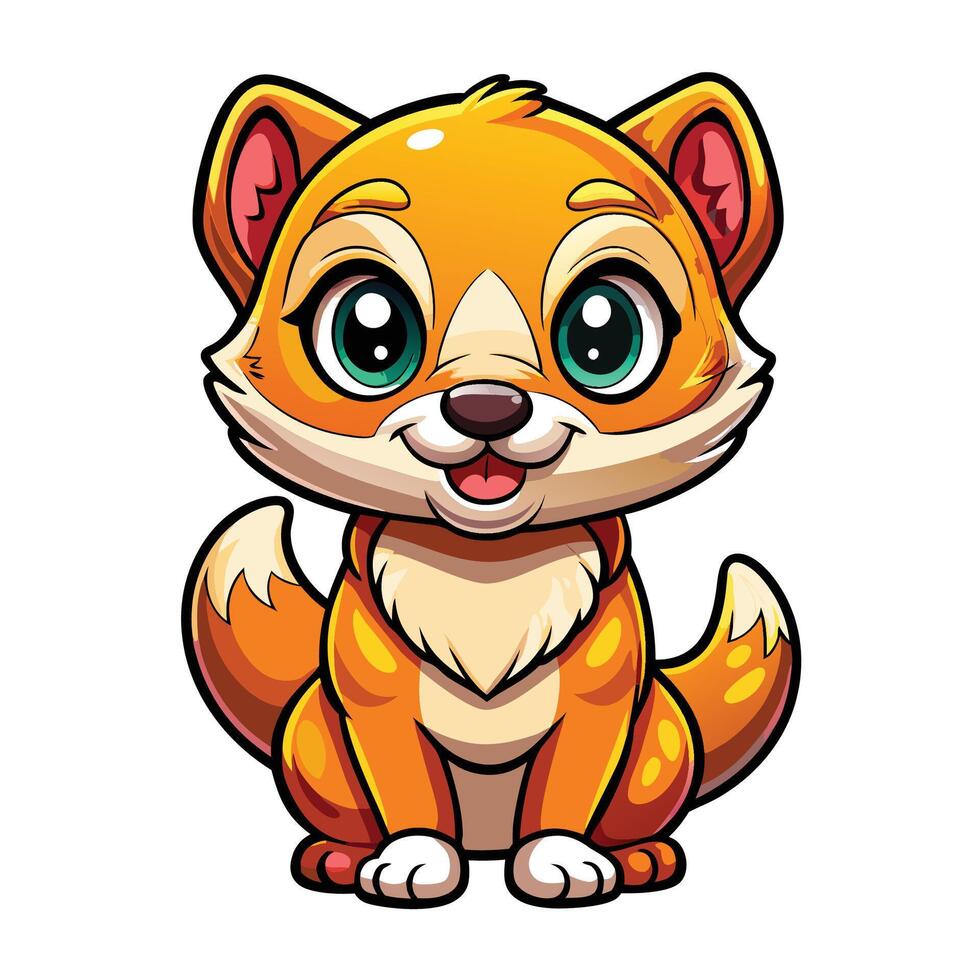 cartoon fox illustration vector