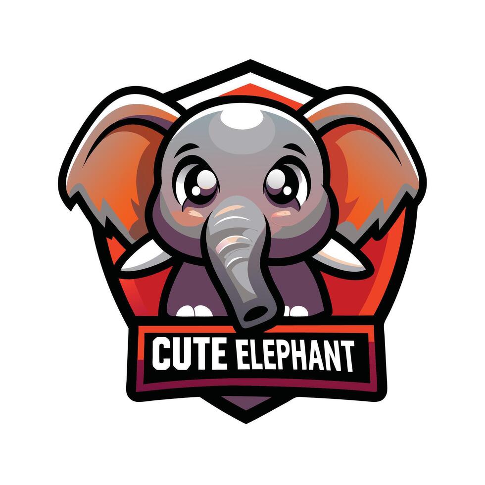 an elephant logo with the word cute elephant vector