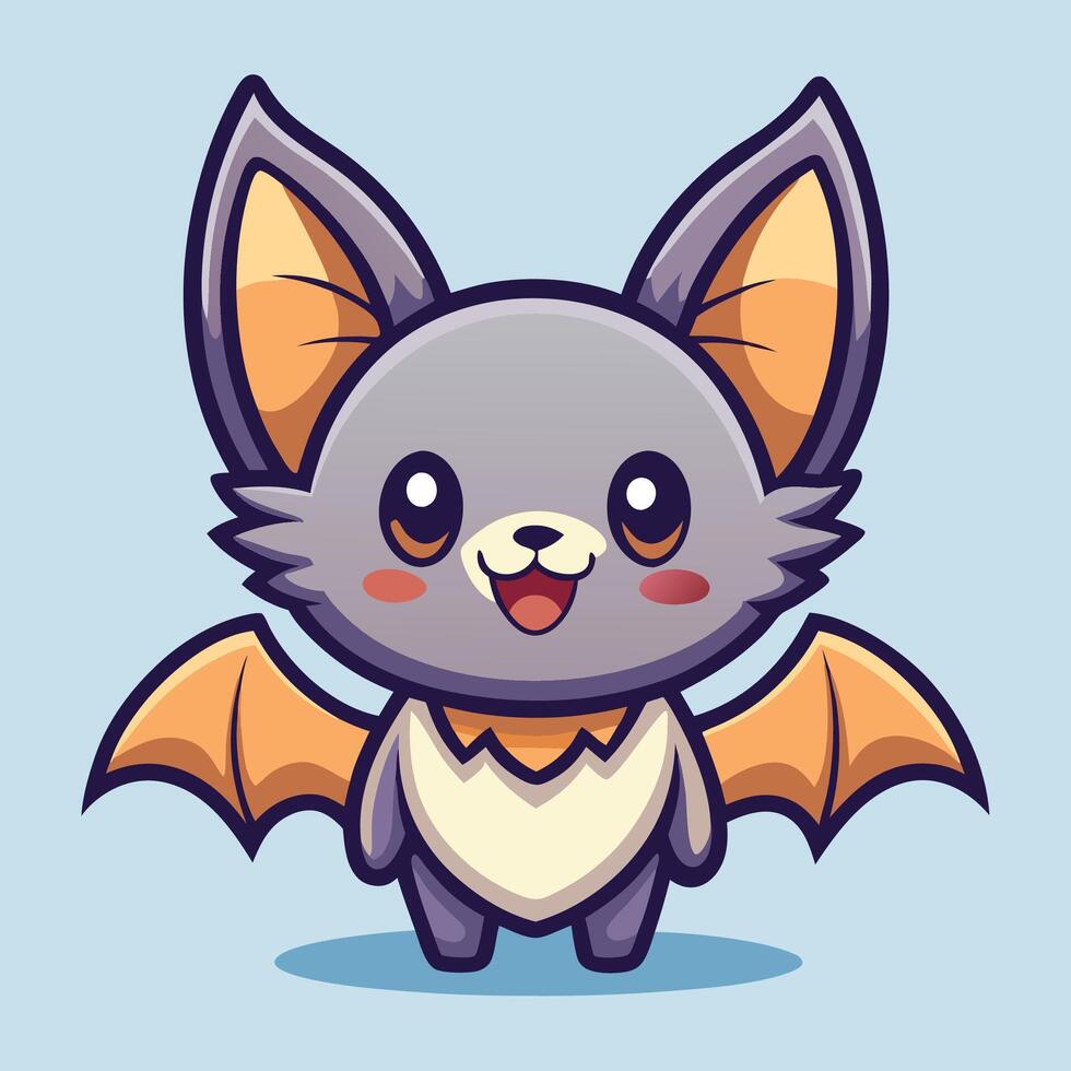 a cartoon bat with a big smile on its face vector