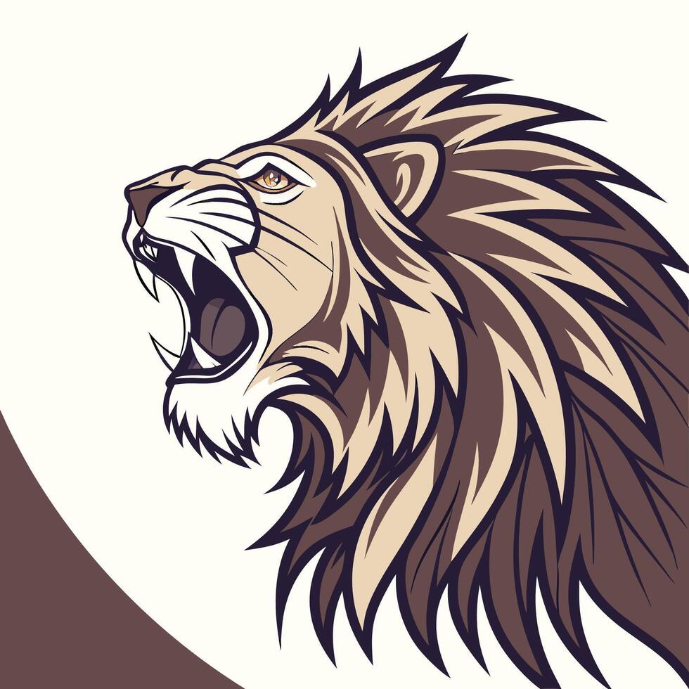 lion head logo, illustration vector