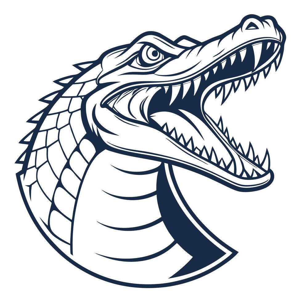 an alligator head with open mouth vector
