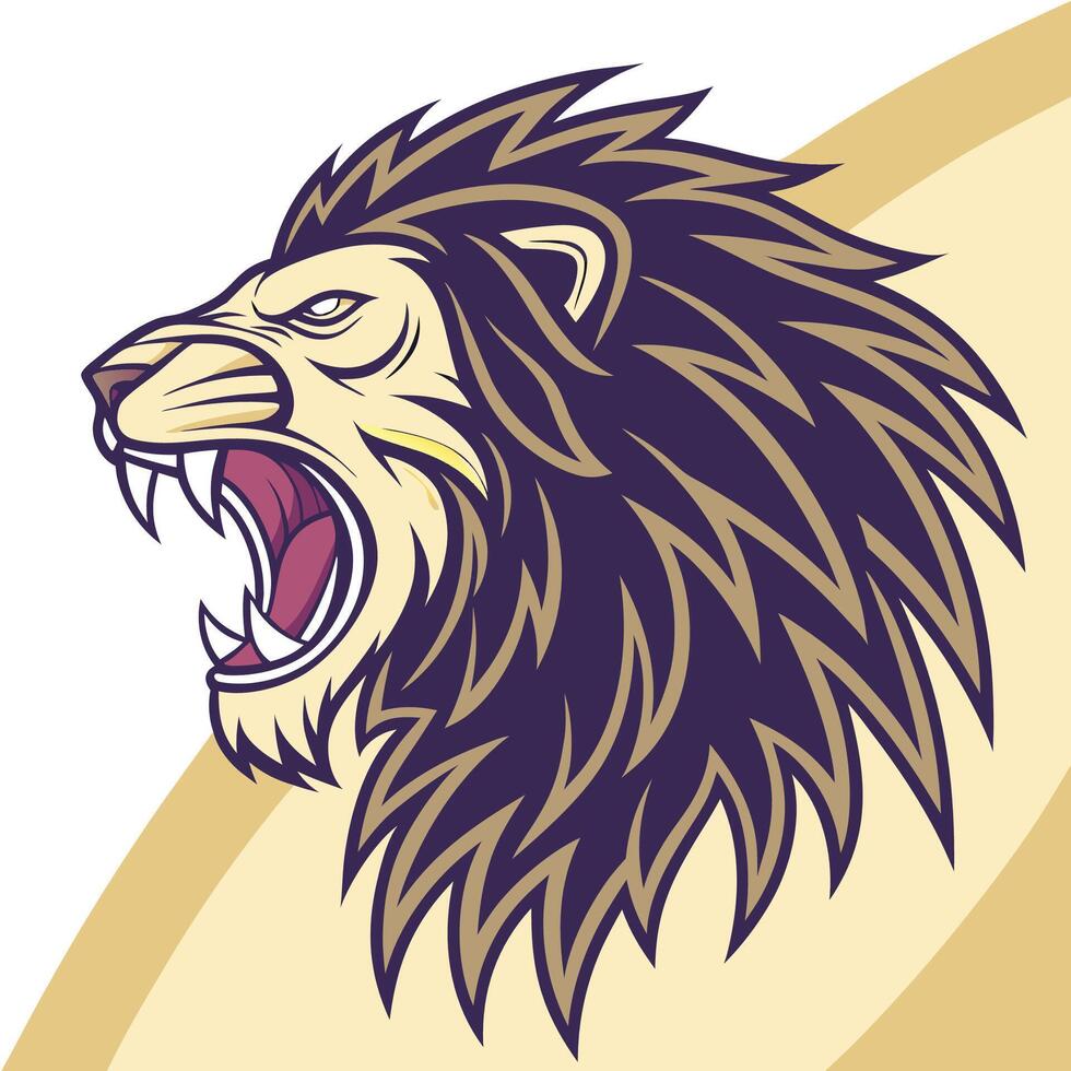 lion head with open mouth and open mouth vector