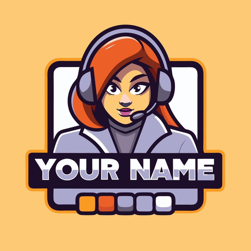 a cartoon character with headphones and a headset vector