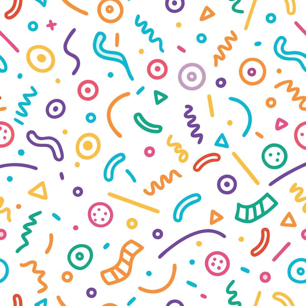 seamless pattern with colorful shapes and lines vector
