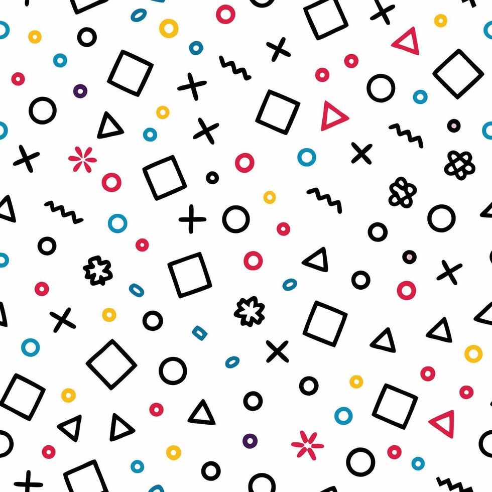 a colorful pattern with geometric shapes and arrows vector