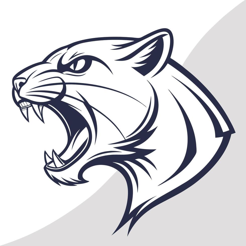 a panther head with its mouth open vector