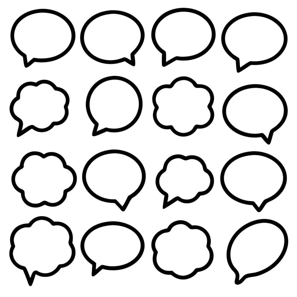 a set of speech bubbles with different shapes vector