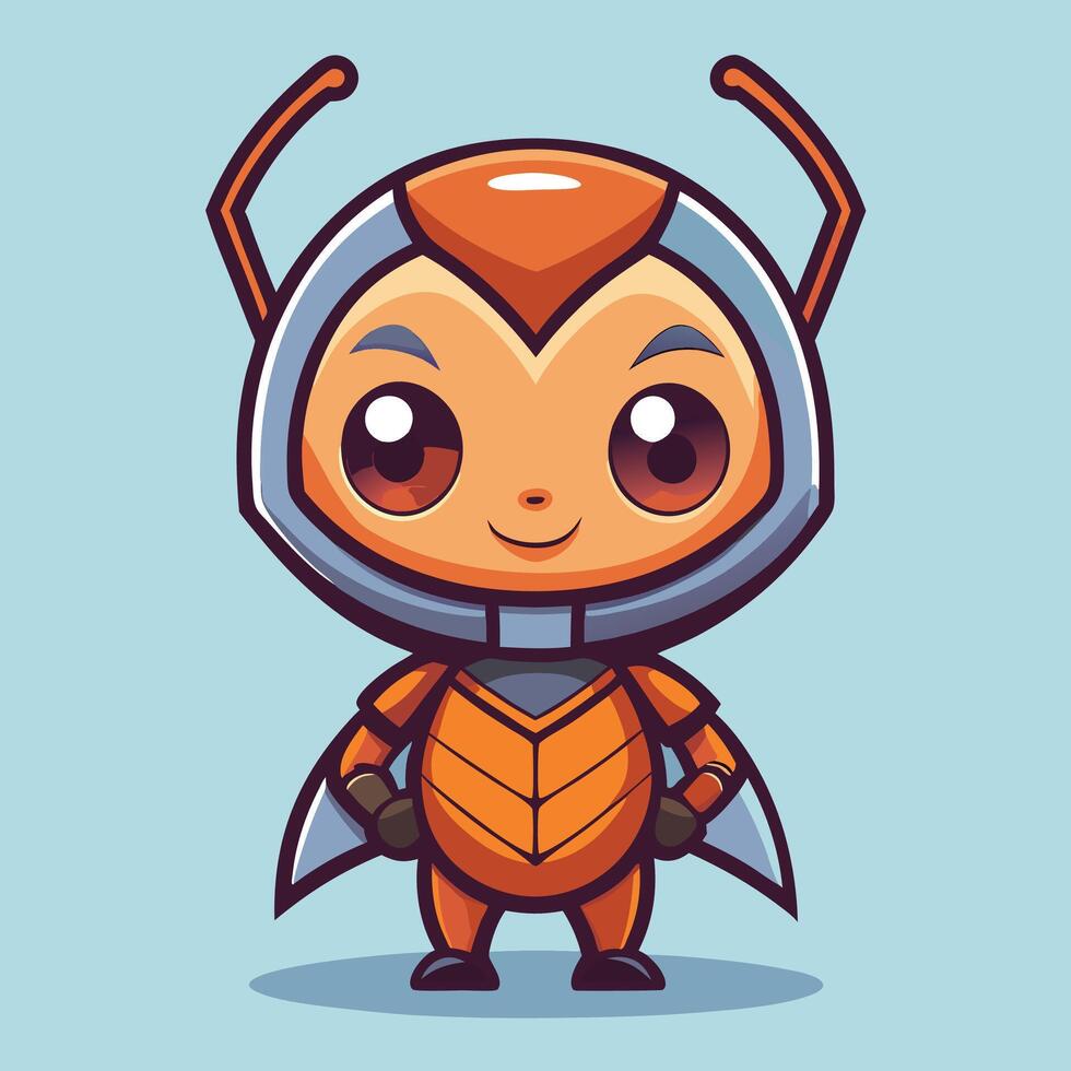 cute cartoon insect character illustration vector
