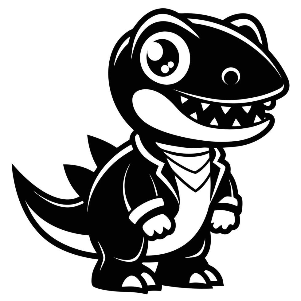 a cartoon dinosaur wearing a suit and tie vector