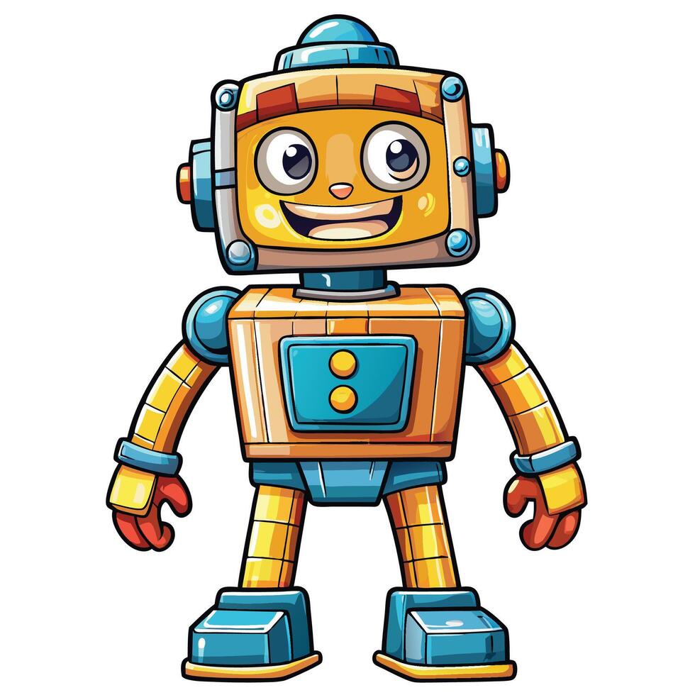 cartoon robot illustration vector