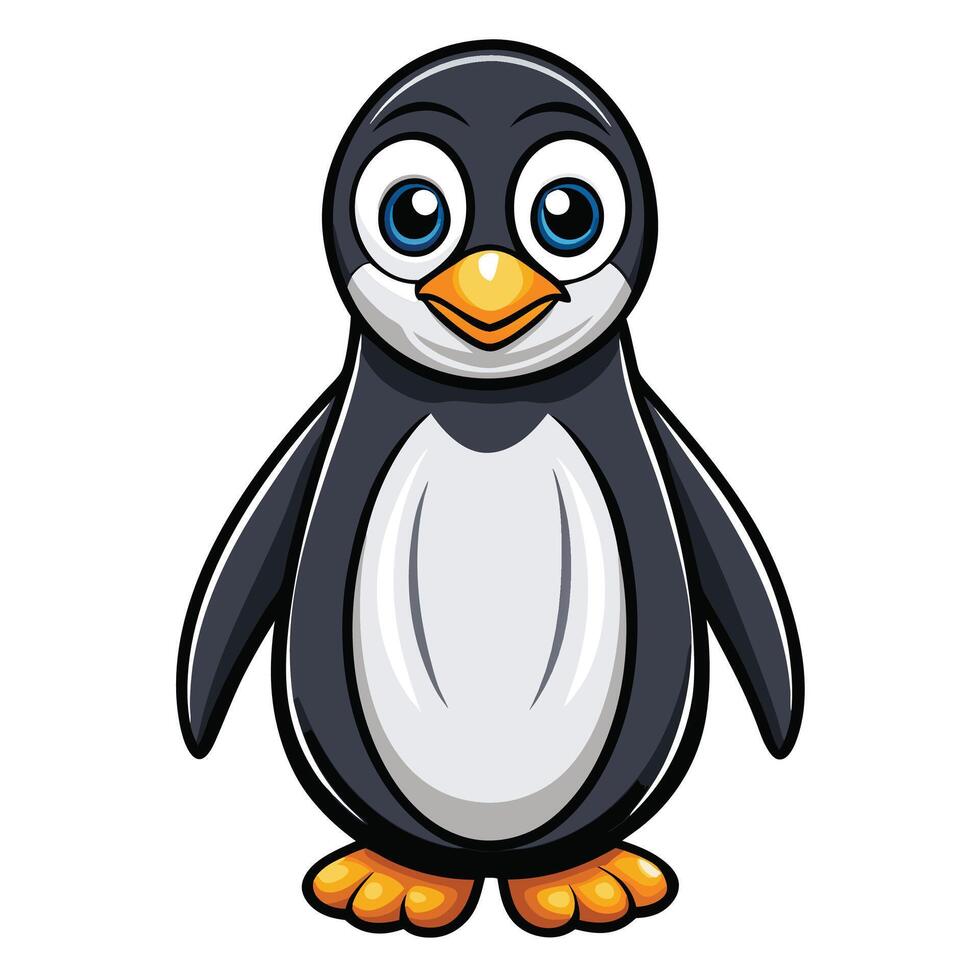 a cartoon penguin standing on a white background vector