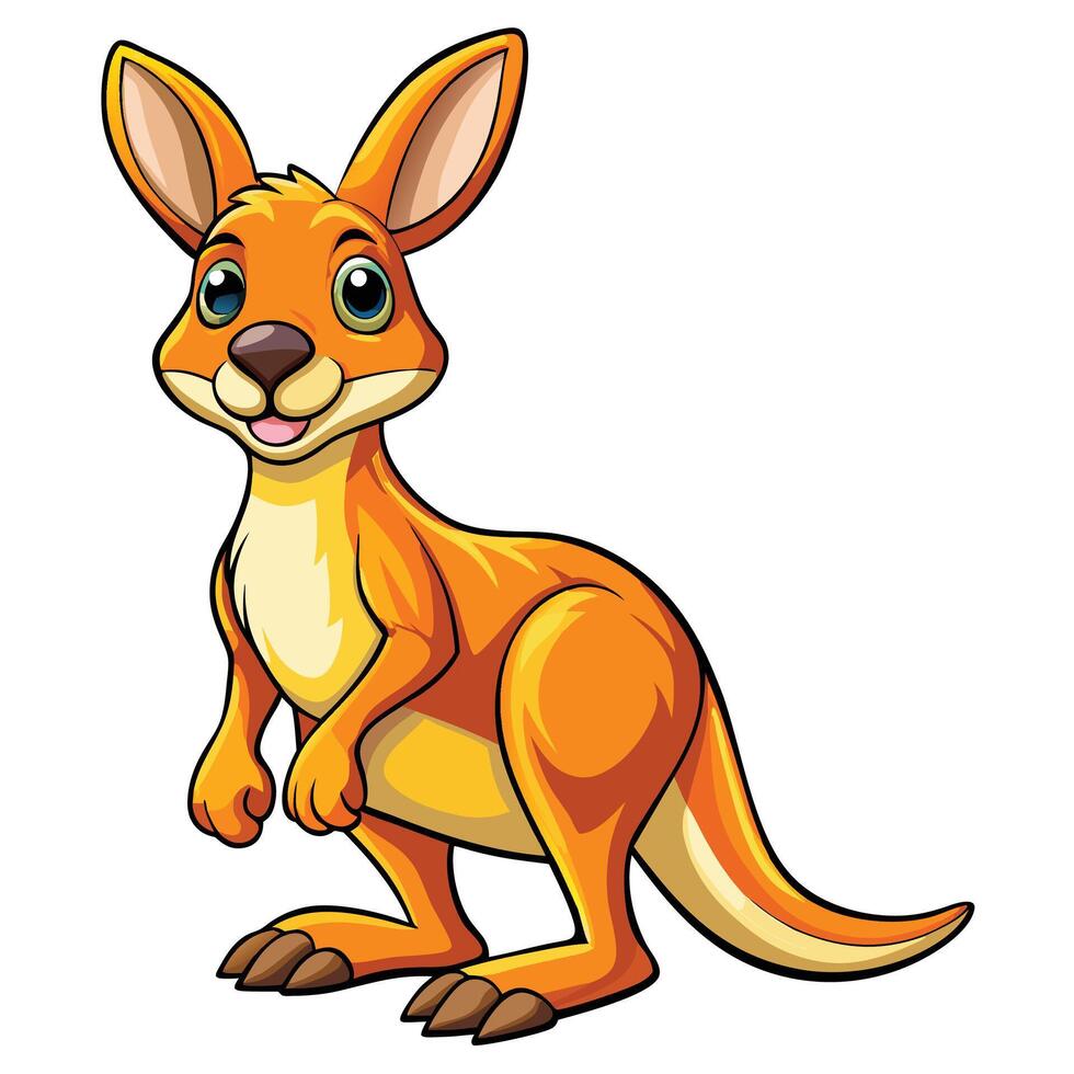 cartoon kangaroo illustration vector