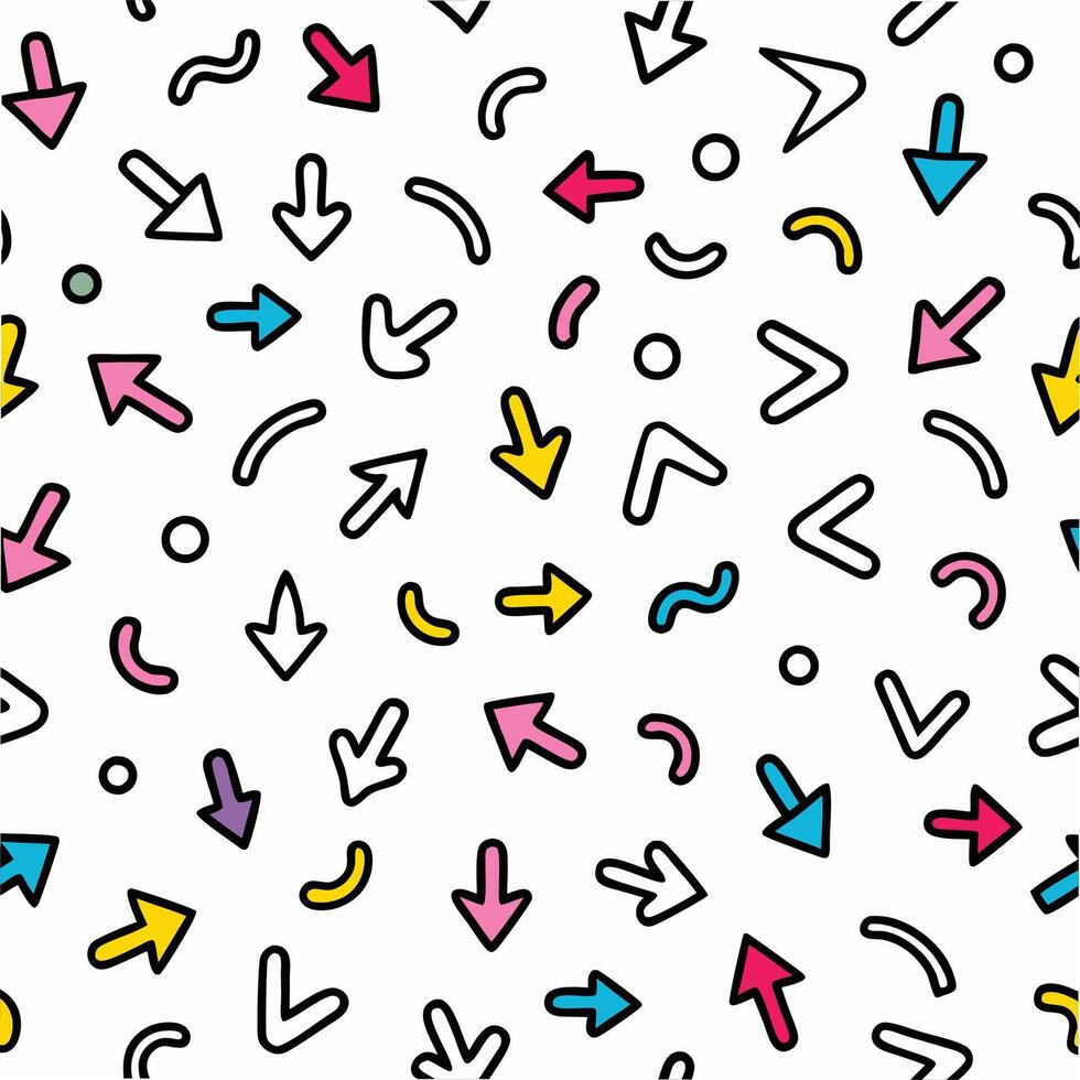 seamless pattern with colorful arrows and arrows vector
