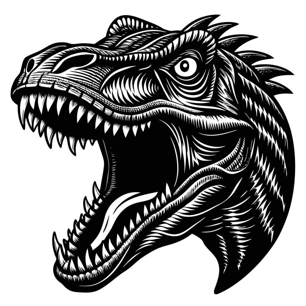 a t - rex head with its mouth open vector