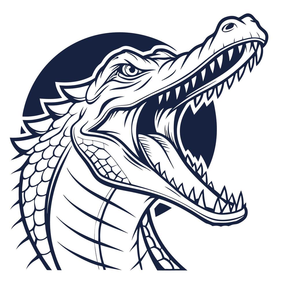 an alligator head with its mouth open vector