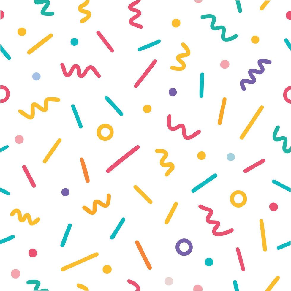 seamless pattern with colorful shapes and lines vector